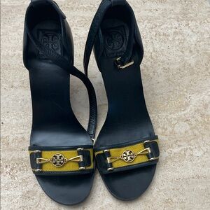 Tory Burch Black and Gold Women's Sandals